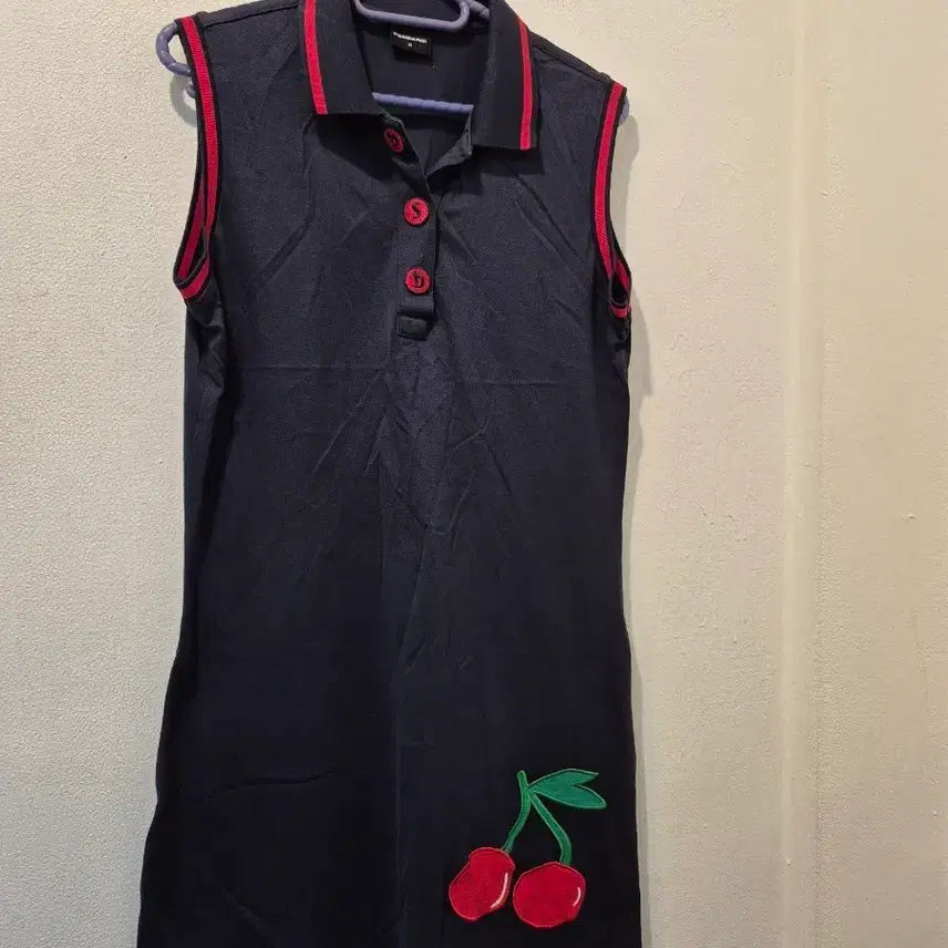 [BUNJANG] PASSARDI Cherry Short Sleeve Dress Navy / PASSARDI 체리 반팔 원피스 가46