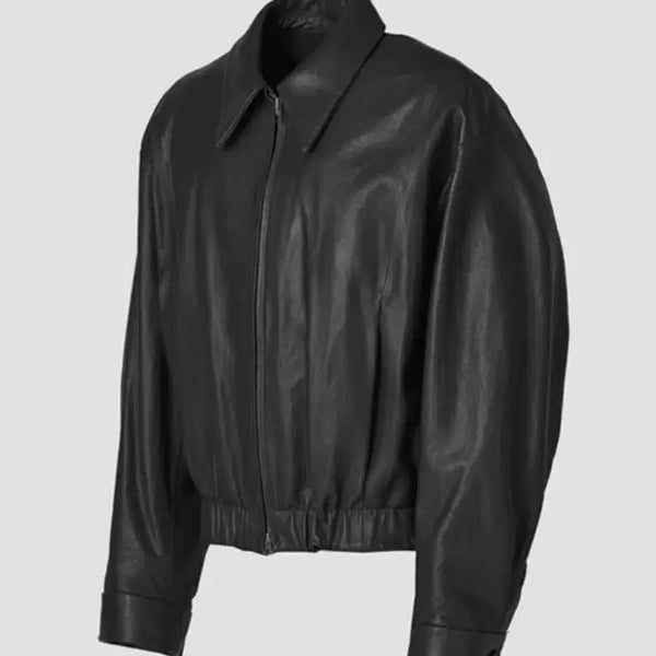 [BUNJANG] COOR Real Leather Lambskin Blouson Jacket Size L Black / COOR 리얼 레더 램스킨 블루종 자켓 L사이즈