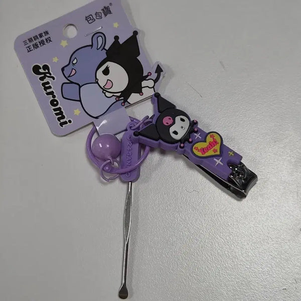 [BUNJANG] Sanrio Kuromi Nail Clipper & Ear Pick Keychain / 산리오 쿠로미 손톱깎이 귀이개 키링 새상품 정품