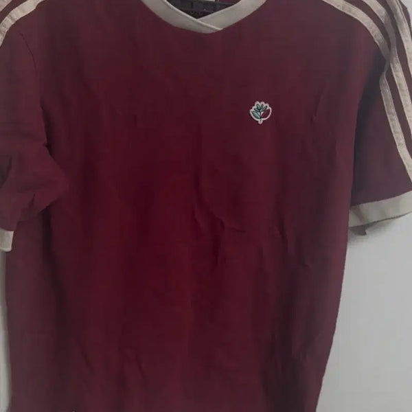 [BUNJANG] Adidas Burgundy Short Sleeve T-Shirt / 아디다스 버건디 반팔