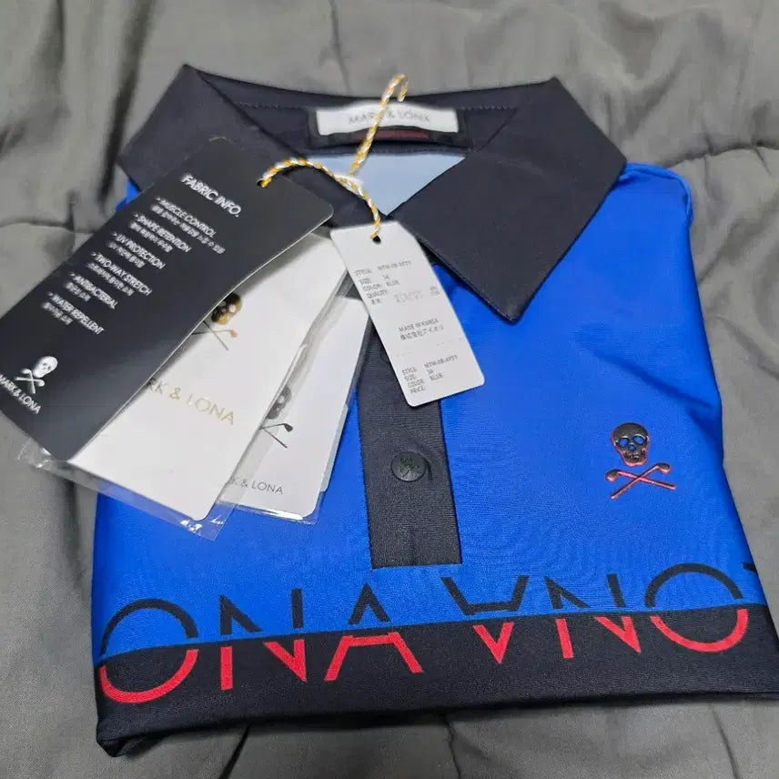 [BUNJANG] Mark &ロナ Long Sleeve Polo Shirt Blue/Black / 마크앤로나 골프웨어 긴팔 카라티 블루/블랙
