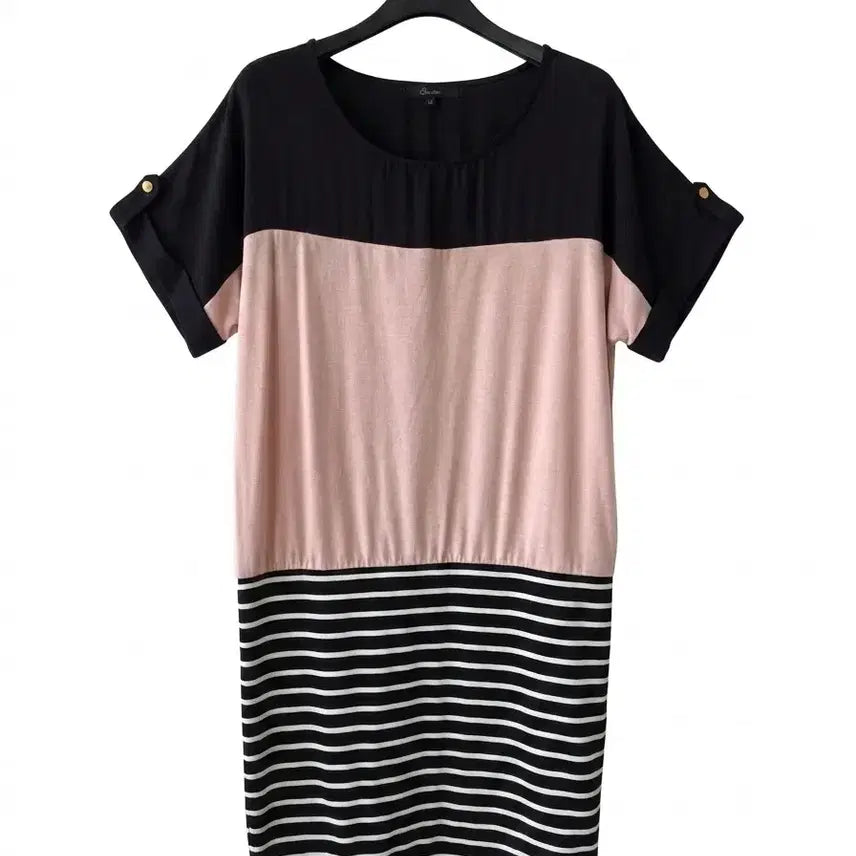 [BUNJANG] Color Block Straight Fit Dress / F/배색 일자핏 원피스