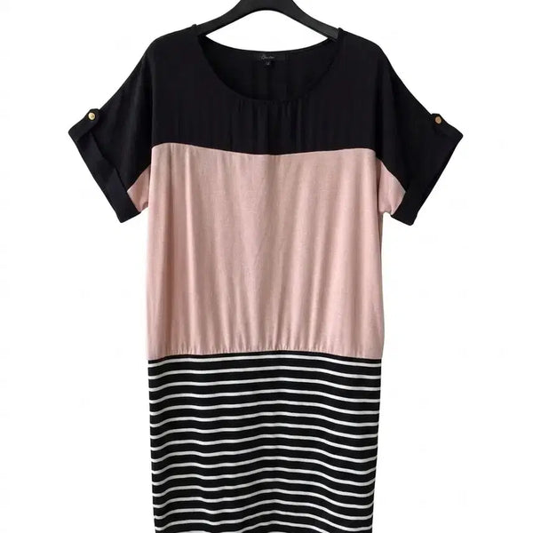 [BUNJANG] Color Block Straight Fit Dress / F/배색 일자핏 원피스