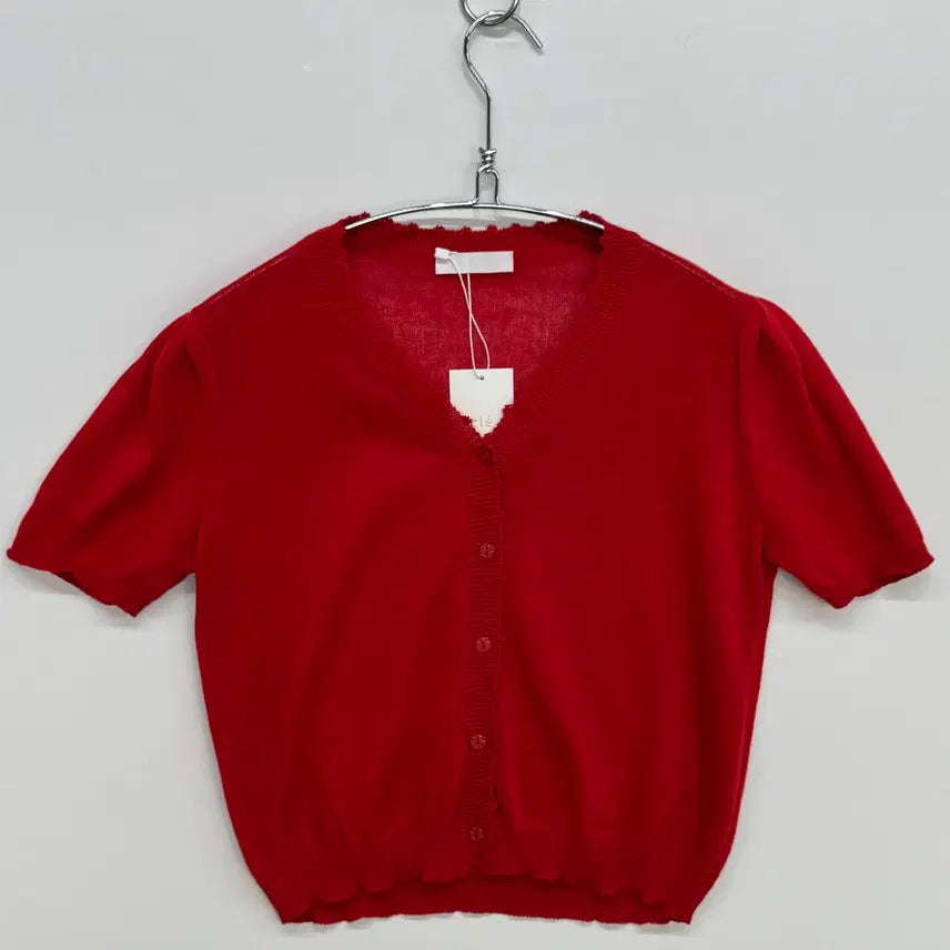 [BUNJANG] CLE Red Short Sleeve Knit / cle 레드 반팔 니트