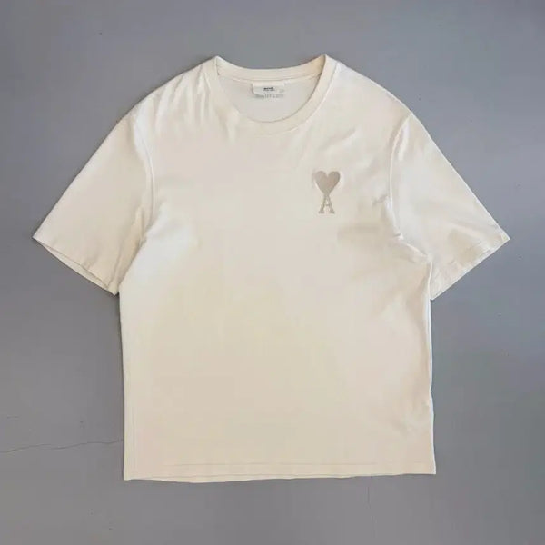 [BUNJANG] AMI Oversized Big Heart Logo Tonal Half T-Shirt / 아미 오버사이즈 빅하트로고 톤온톤 하프티셔츠 반팔티셔츠