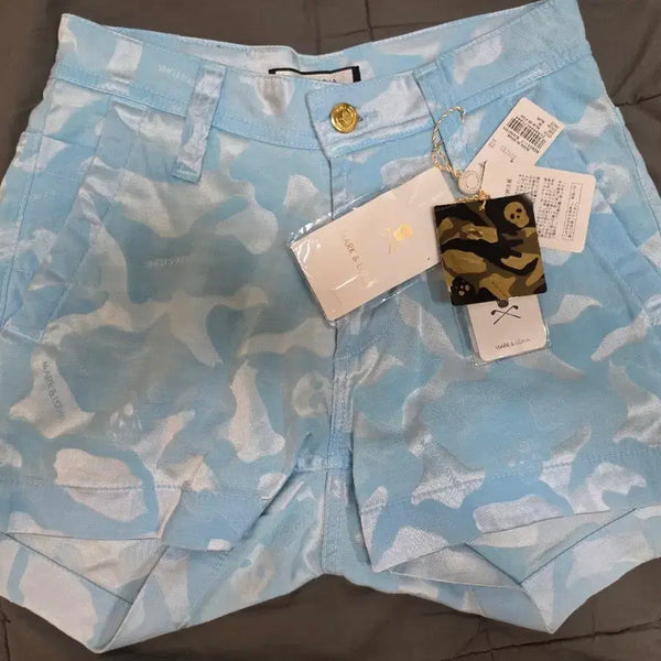 [BUNJANG] Mark &ロナ Camouflage Pattern Shorts / 마크앤로나 반바지 하늘색 카모 패턴