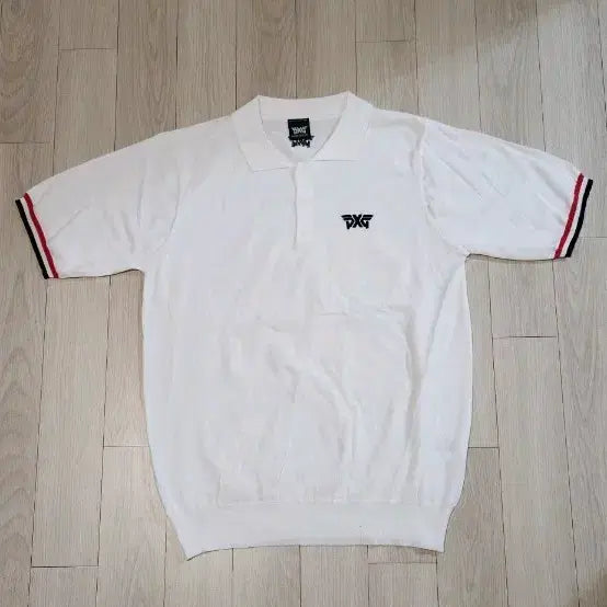 [BUNJANG] PXG Golf Wear White Short Sleeve Polo Shirt Size 100 / PXG 골프웨어 반팔 카라티 흰색 100 가슴단면 50