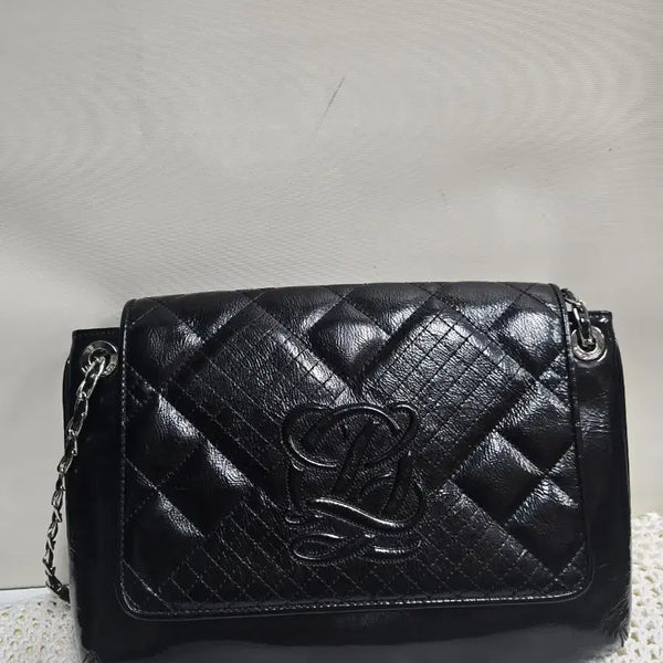 [BUNJANG] Louis Quatorze Enamel Quilting Chain Shoulder Bag (Black) / 루이까또즈 에나멜 퀼팅 체인 숄더백 (블랙)