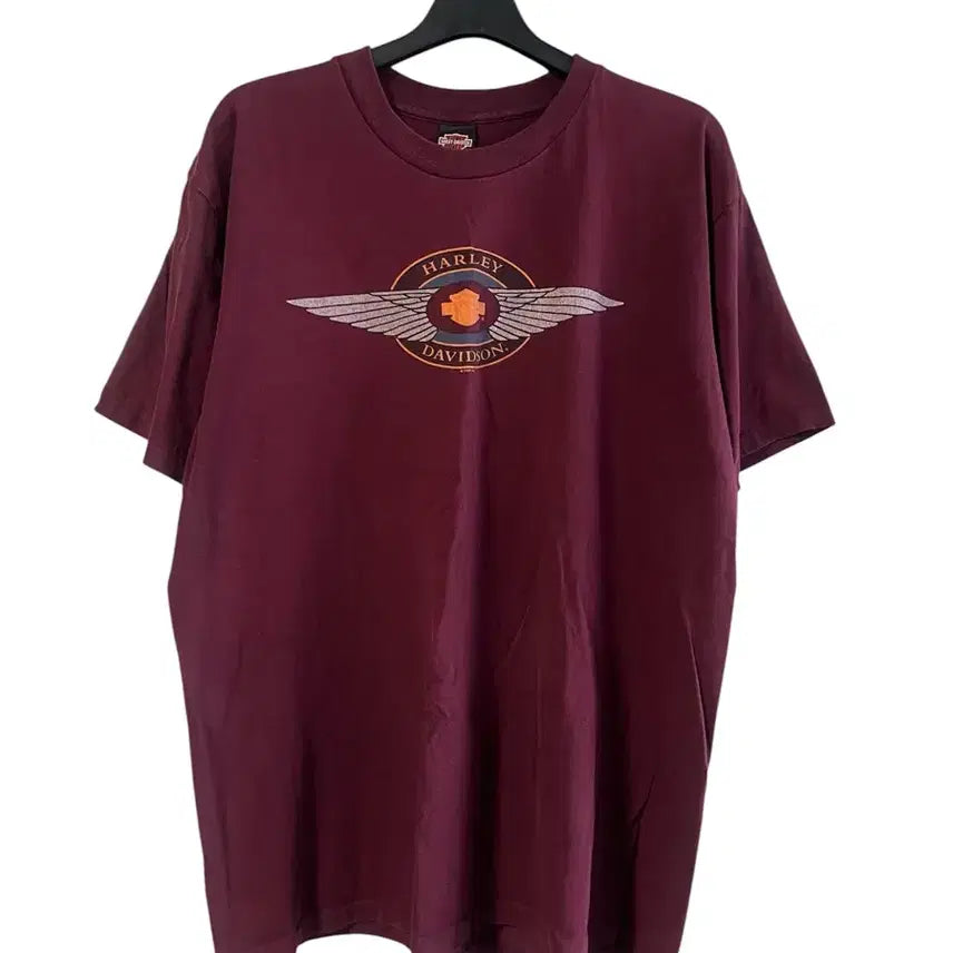 [BUNJANG] Harley-Davidson House of Milwaukee Printing T-Shirt Burgundy / [XL] 할리데이비슨 밀워키 프린팅 티셔츠 버건디