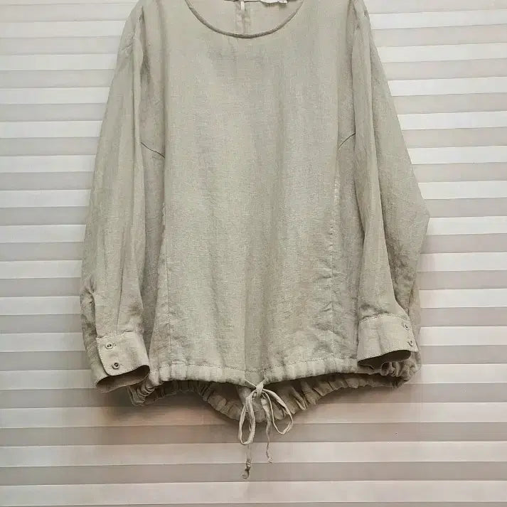 [BUNJANG] Bertie Linen Blouse with Drawstring Hem / 제평 베르띠> 밑단 스트링 린넨 블라우스