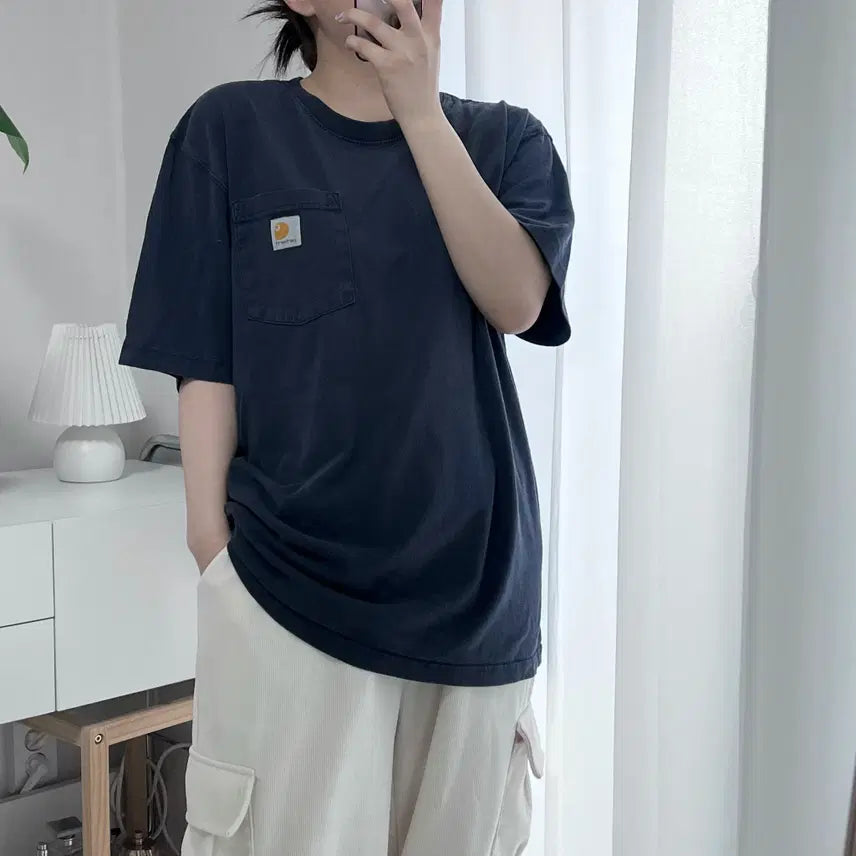 [BUNJANG] Carhartt Navy Pocket T-Shirt (Original M) / 칼하트 네이비 포켓 반팔티 [ 오리지널M ]