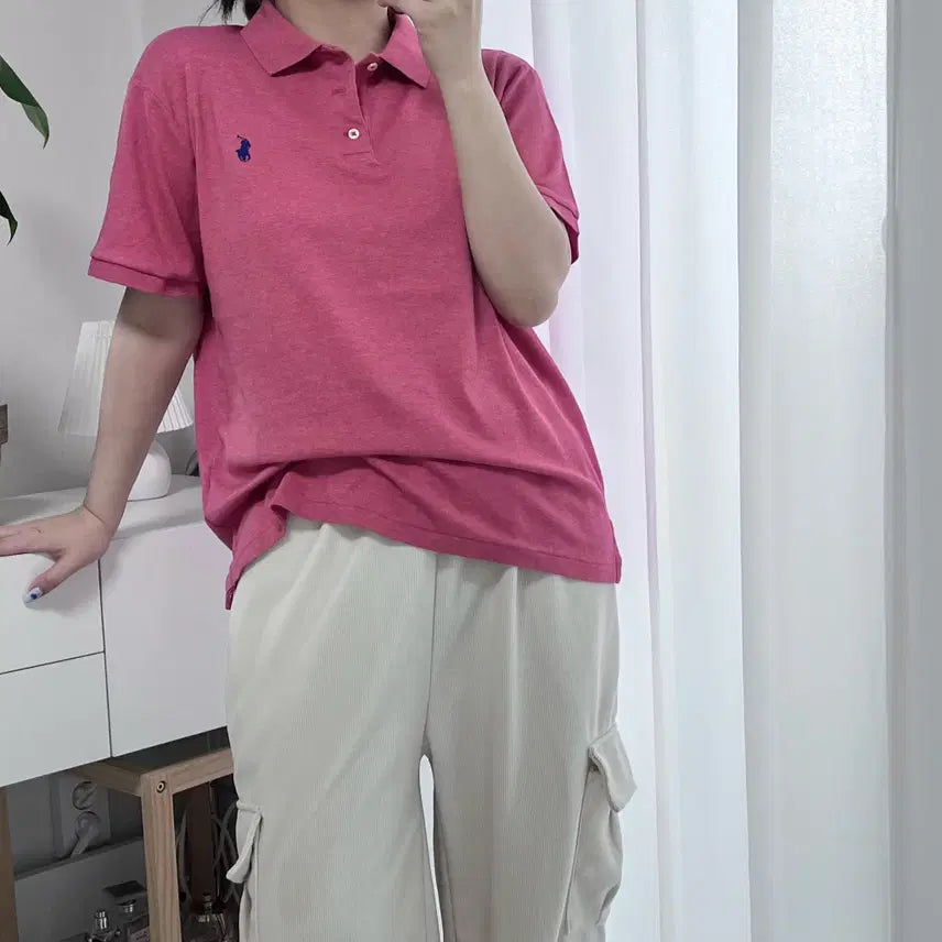 [BUNJANG] Polo Ralph Lauren Plum Blue Pony Short Sleeve Polo Shirt L / 폴로 플럼 / 블루포니 반팔카라티 [ L ]