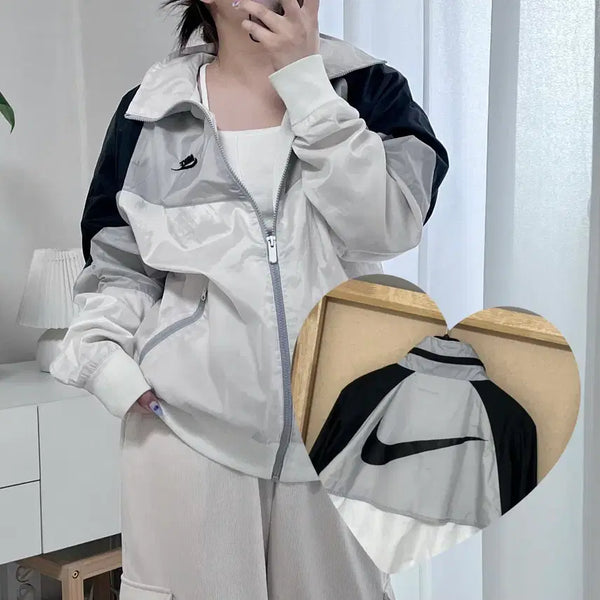 [BUNJANG] Nike Colorblock Big Swoosh Woven Windbreaker Jacket - Medium / 나이키 배색 빅스우시 우븐 바람막이 [ M ]
