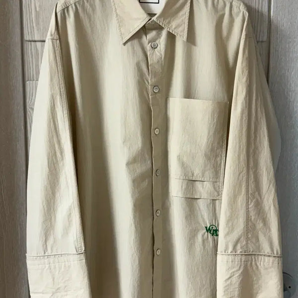 [BUNJANG] Wooyoungmi Oversized Turn-Up Shirt Beige / 우영미 오버핏 턴업 셔츠 베이지