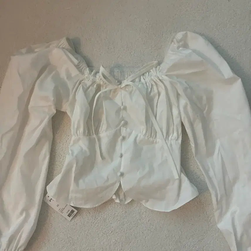[BUNJANG] White Shirring Blouse / 화이트 셔링 블라우스