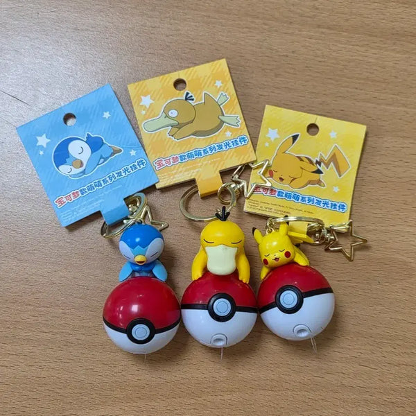 [BUNJANG] Pokemon Pikachu/Psyduck/Piplup LED Keychain (Official) / 포켓몬스터 피카츄/고라파덕/펭도리 LED 키링 정품