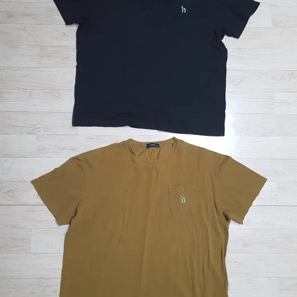 [BUNJANG] Hazzys Men's Summer Short-Sleeve T-Shirt Bundle Set / 115  헤지스 정품 여름 반팔 티셔츠 2개일괄 판매 남 115 깨끗해