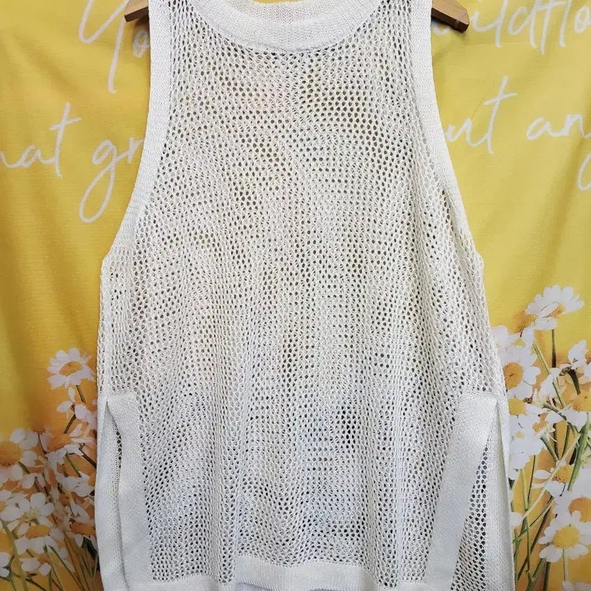 [BUNJANG] White Knit Vest Sleeveless / F]      니트 조끼 민소매 화이트