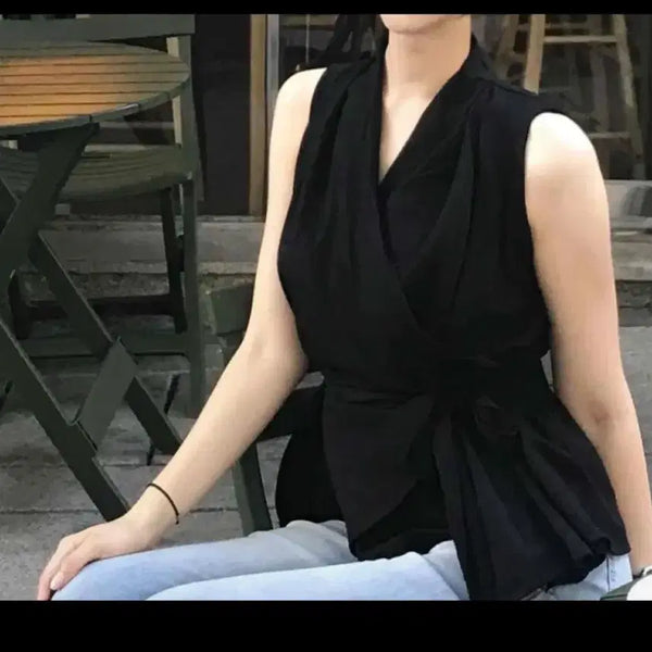 [BUNJANG] Wrap Shirt Set (Black) / 랩셔츠 두벌