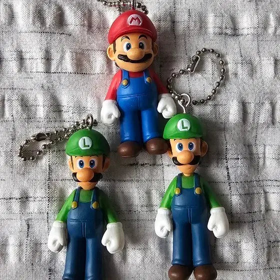 [BUNJANG] Super Mario Luigi Figure Keychain 3-Piece Set / 슈퍼마리오 루이지 피규어 키링 3종 세트 판매
