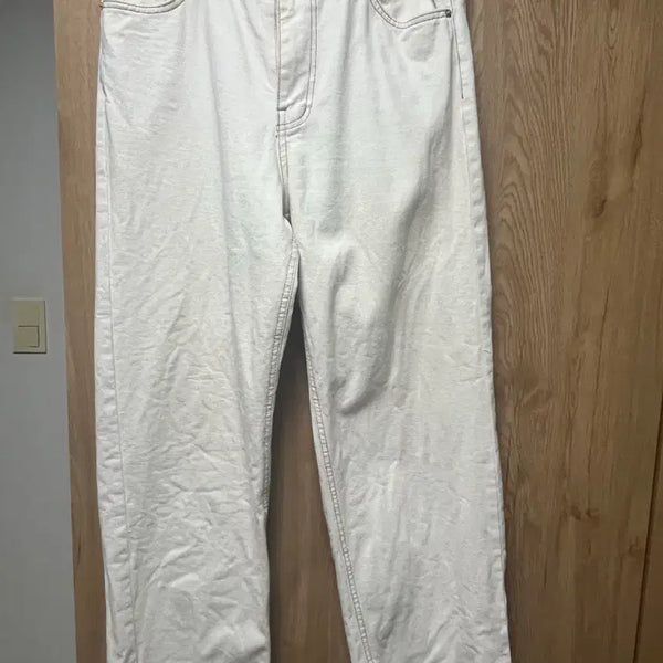 [BUNJANG] PUBLIC ICON Wide Pants Beige M / 퍼블릭 아이콘 와이드 팬츠 (베이지 M)