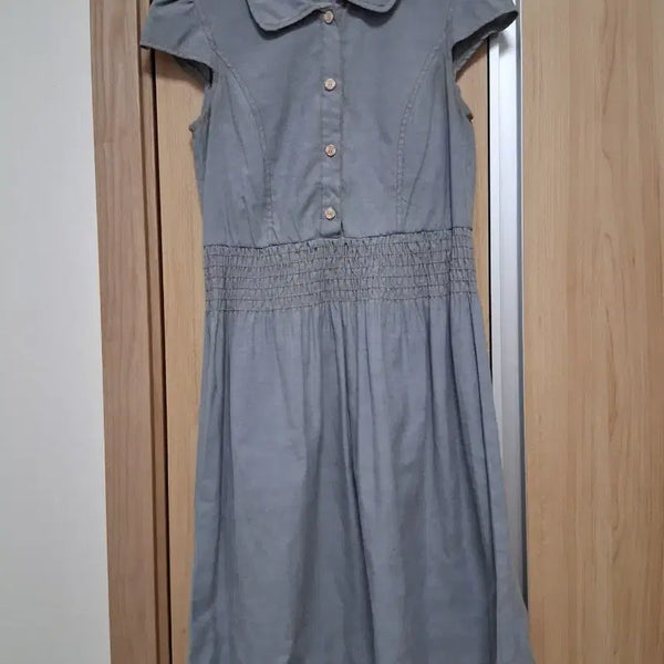 [BUNJANG] Denim Cap Sleeve Dress / 데님 청 캡소매 원피스