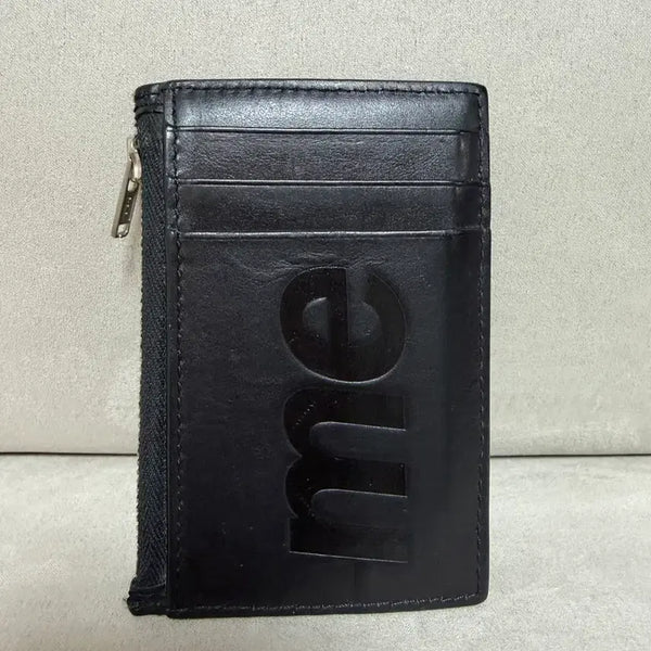 [BUNJANG] Supreme Leather Zip Card Holder Black / 슈프림 레더 집 카드 홀더 블랙