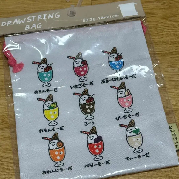 [BUNJANG] Oekaki-san Iroiro Soda-san String Pouch / (오에카키상) 이로이로 소다상 스트링 파우치