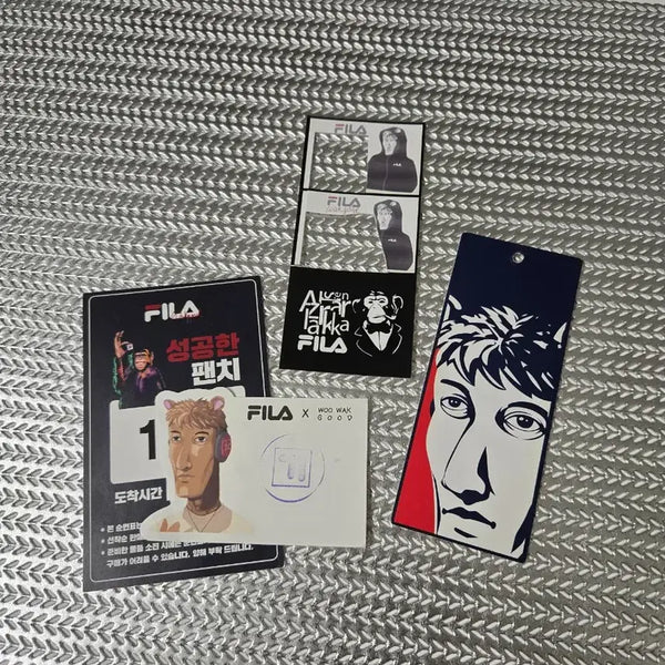 [BUNJANG] Woowakgood Fila Collaboration Goods Bundle Set / 우왁굳 휠라 fila 굿즈일괄 (이세돌 이세페 팝업봤