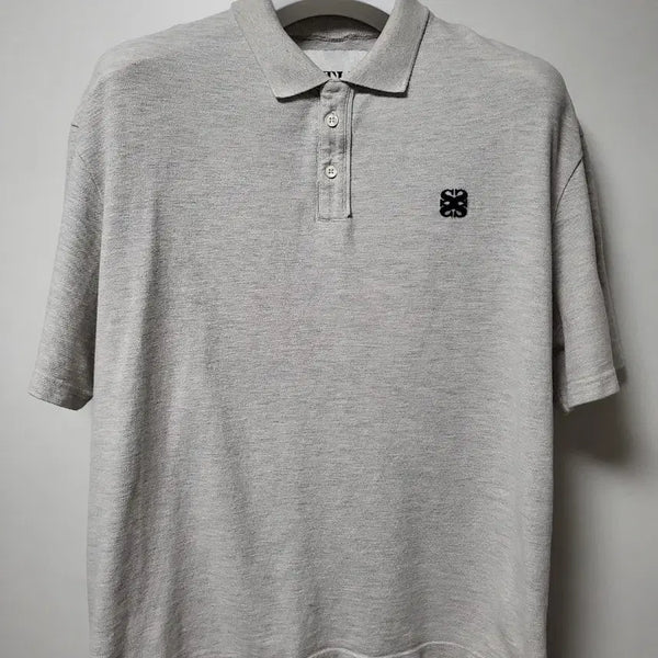[BUNJANG] Seter Basic Polo Pique Short Sleeve T-Shirt Melange Ivory / [세터 베이직 폴로 피케 반팔티 / 멜란지 아이보리]