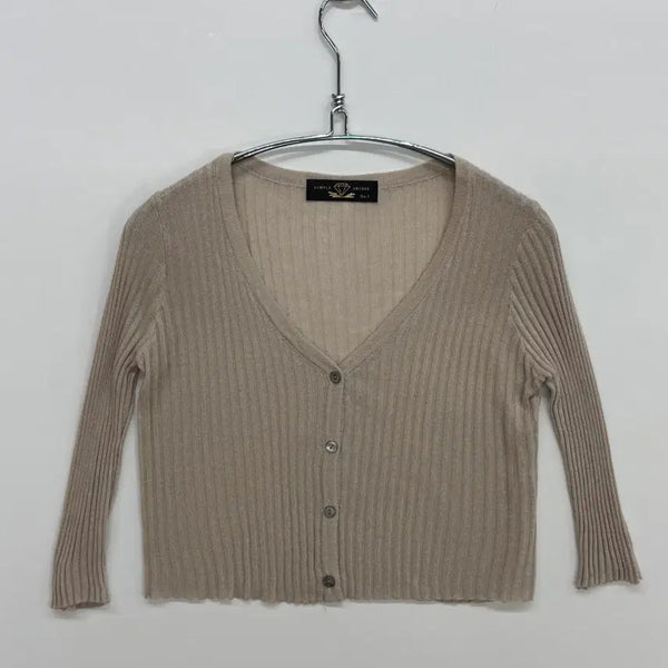 [BUNJANG] Simple Unique Ribbed Knit Beige / SIMPLE UNIQUE 골지 니트 베이지