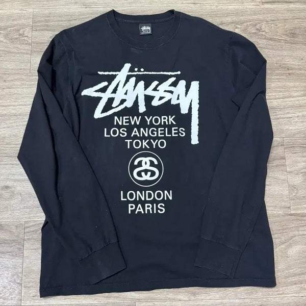 [BUNJANG] Stussy World Tour Long Sleeve Black L / 스투시 월드투어 롱스리브 L