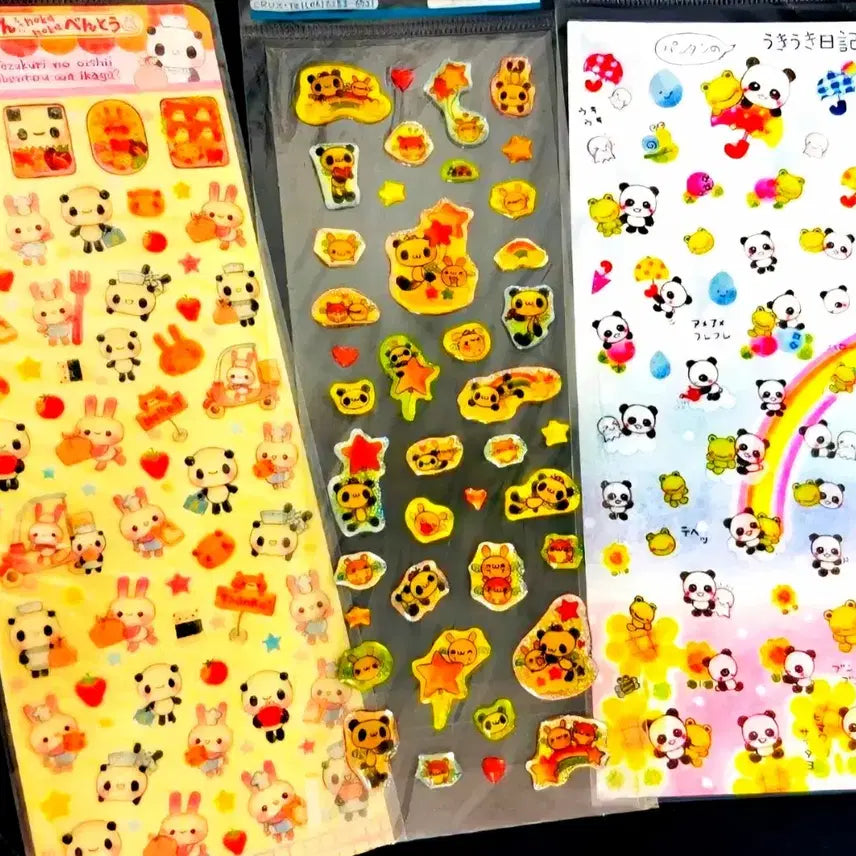 [BUNJANG] Panda-chan Sticker 3-Set / 판다 판쨩 스티커3종세트, 헤이세이 벤또 판쨩 스티커