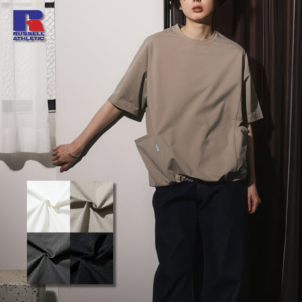[BUNJANG] Russell Athletic Big Silhouette Hem-Cord Side Pocket T-Shirt / 러셀애슬레틱 별주 빅실루엣 헴코드 사이드포켓 티셔츠