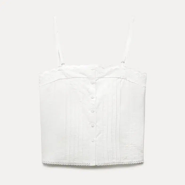 [BUNJANG] Mixxo Lace Open Tank Blouse (M) / 미쏘 레이스오픈나시 블라우스(M)