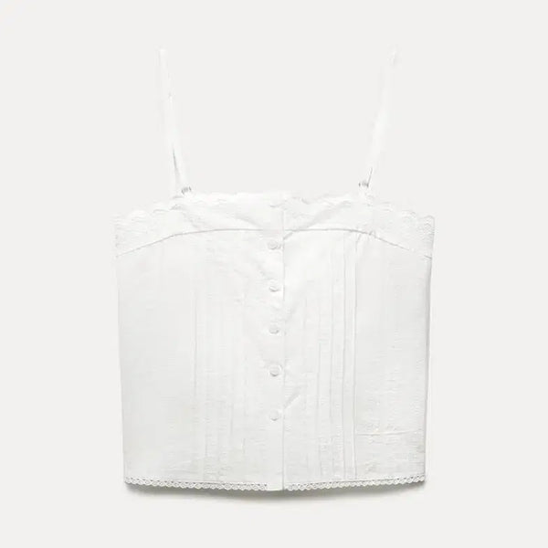 [BUNJANG] Mixxo Lace Open Tank Blouse (M) / 미쏘 레이스오픈나시 블라우스(M)