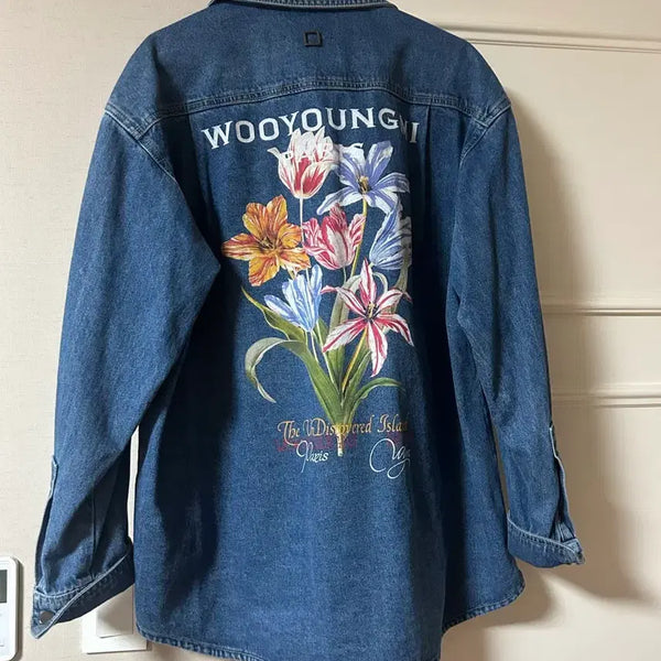 [BUNJANG] Wooyoungmi Back Logo Embroidered Denim Jacket (Men's) / 우영미 백로고 자수 데님 자켓(남성)