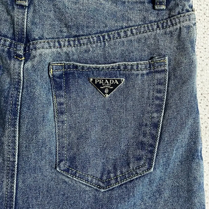 [BUNJANG] Prada Logo Denim Long Skirt / 프라다 롱 스커트