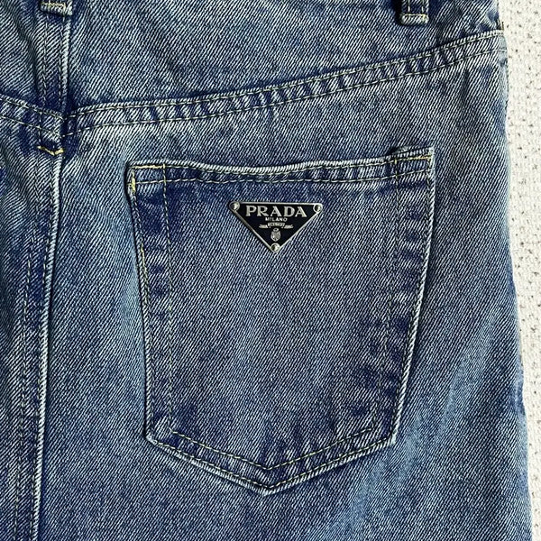 [BUNJANG] Prada Logo Denim Long Skirt / 프라다 롱 스커트
