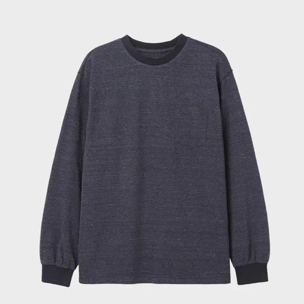 [BUNJANG] Homly Patched Long Sleeve Tee (Navy) / 홈리 homly 롱슬리브