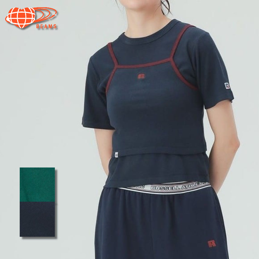[BUNJANG] BEAMS Heart x Russell Athletic Camisole & T-Shirt Set / 빔즈 하트 러셀애슬레틱 캐미솔 티셔츠 세트