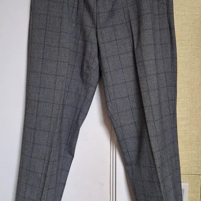 [BUNJANG] Giordano Check Pattern Slim Fit Summer Slacks - Grey / 지오다노 체크 패턴 슬랙스 그레이