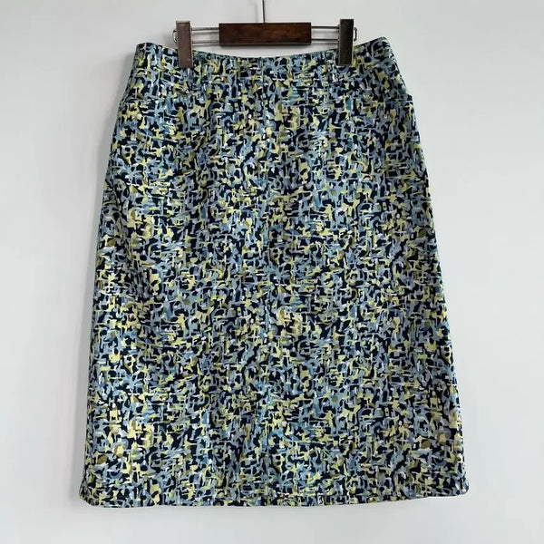 [BUNJANG] Talbots Green Pattern Midi Skirt Size 6 / 탈보트 talbots 그린 패턴 미디 스커트 6사이즈
