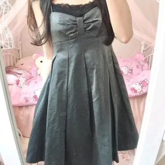 [BUNJANG] LAISSE PASSE Gray Glitter Dress / 파뮤 빈티지 LAISSE PASSE 그레이 글리터 원피스