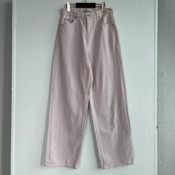 [BUNJANG] Chat de Lama Pink Wide Denim Pants (M) / Chat de Lama 핑크 와이드 데님 M