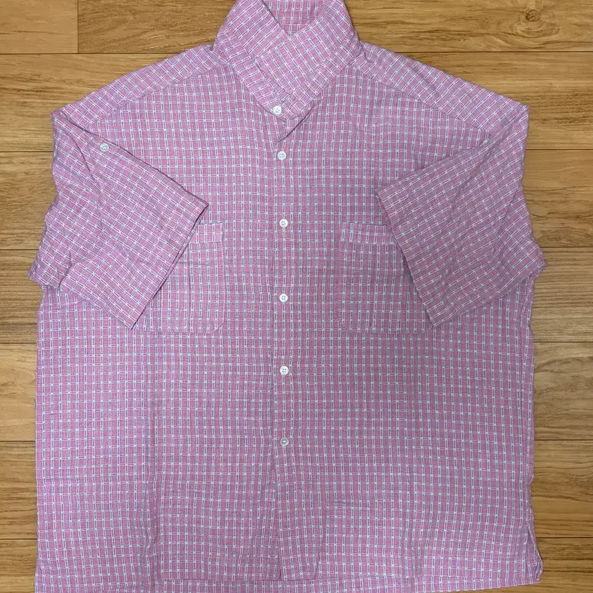 [BUNJANG] Partimento Classic Check Oversized Roll-up Shirt / 파르티멘토 반팔 셔츠