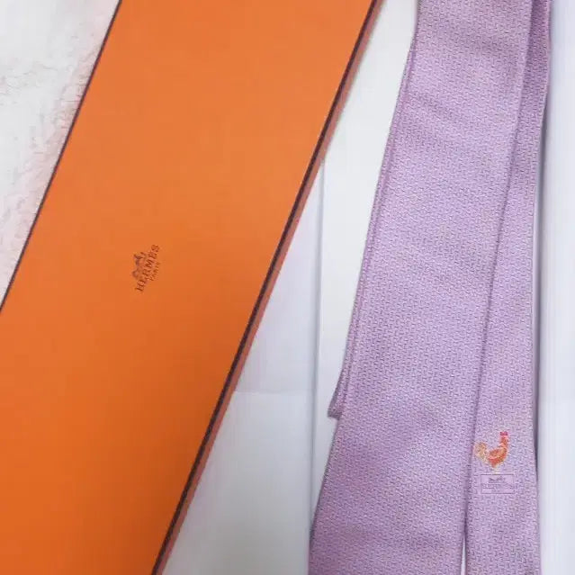 [BUNJANG] Hermes H Pattern Silk Necktie Pink / 에르메스 H패턴 핑크 넥타이 미사용