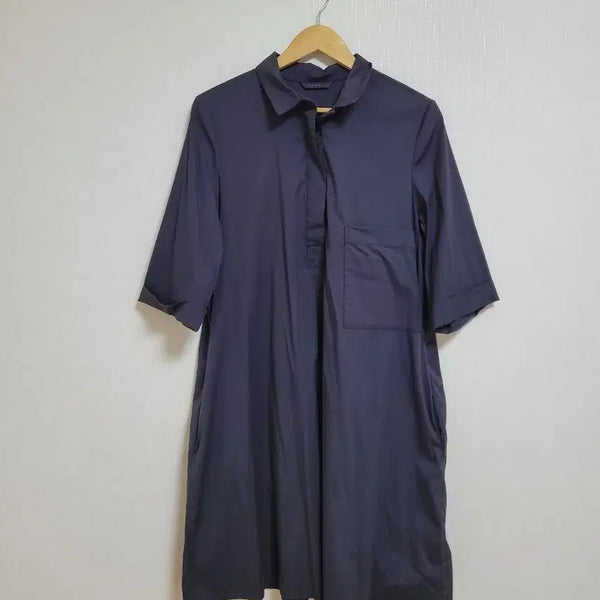 [BUNJANG] SARA J Cotton Shirt Dress Navy / 299.SARA J코튼 셔츠 원피스 네이비