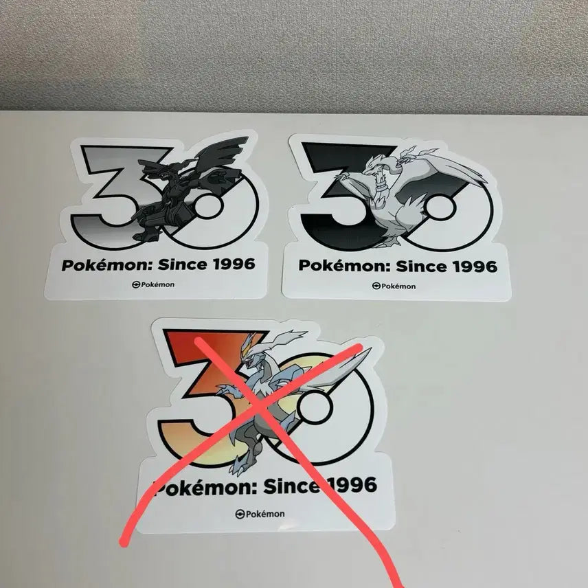 [BUNJANG] Pokemon 30th Anniversary Logo Sticker Set / 포켓몬 30주년 로고스티커 레시라무 제크로무 화이트큐레무