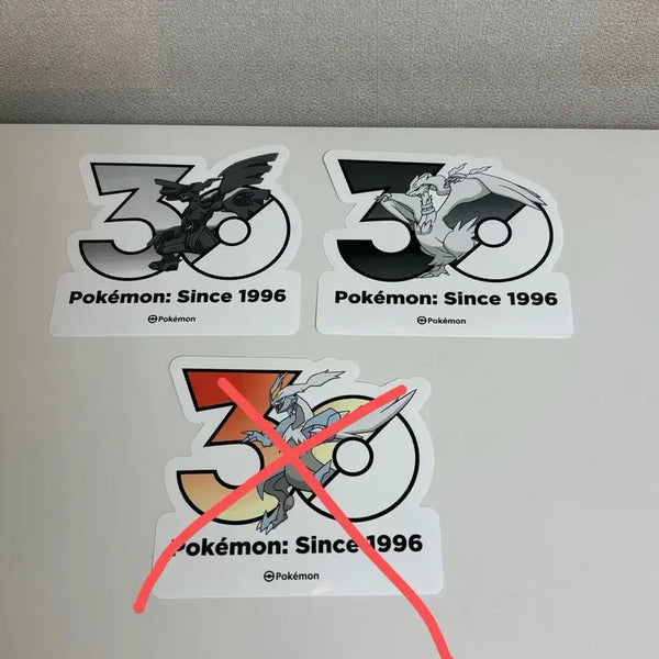 [BUNJANG] Pokemon 30th Anniversary Logo Sticker Set / 포켓몬 30주년 로고스티커 레시라무 제크로무 화이트큐레무